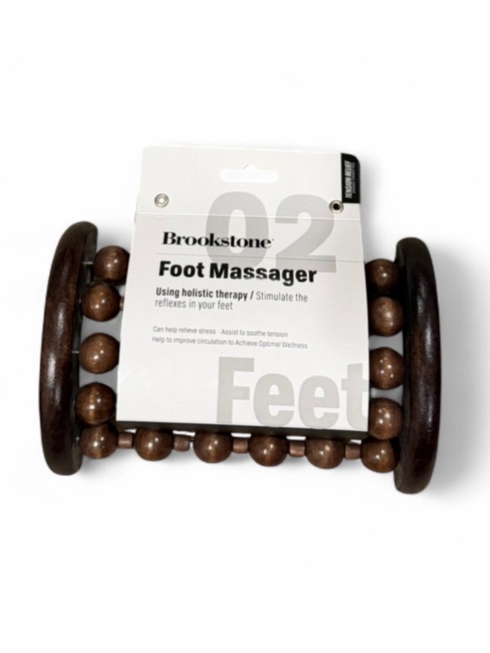 NWT Brookstone Holistic Therapy Wooden Foot Massager